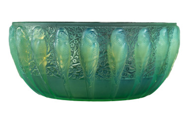 René Lalique: Coupe « Perruches » peppermint 1931