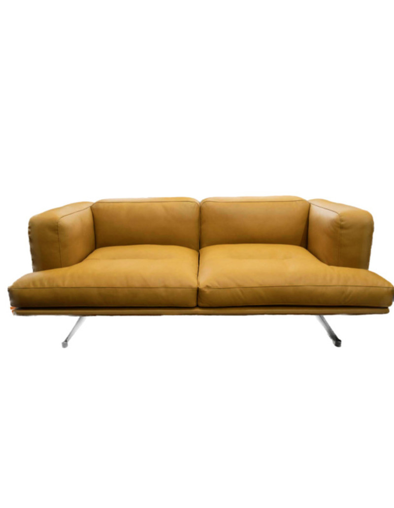 Anderssen & Voll , 2-seater Sofa Cognac Leather/Polished Aluminum ,Inland AV22.