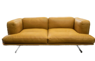 Anderssen & Voll , 2-seater Sofa Cognac Leather/Polished Aluminum ,Inland AV22.