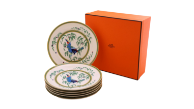 HERMES -"Les Toucans" Six Assiettes de Table